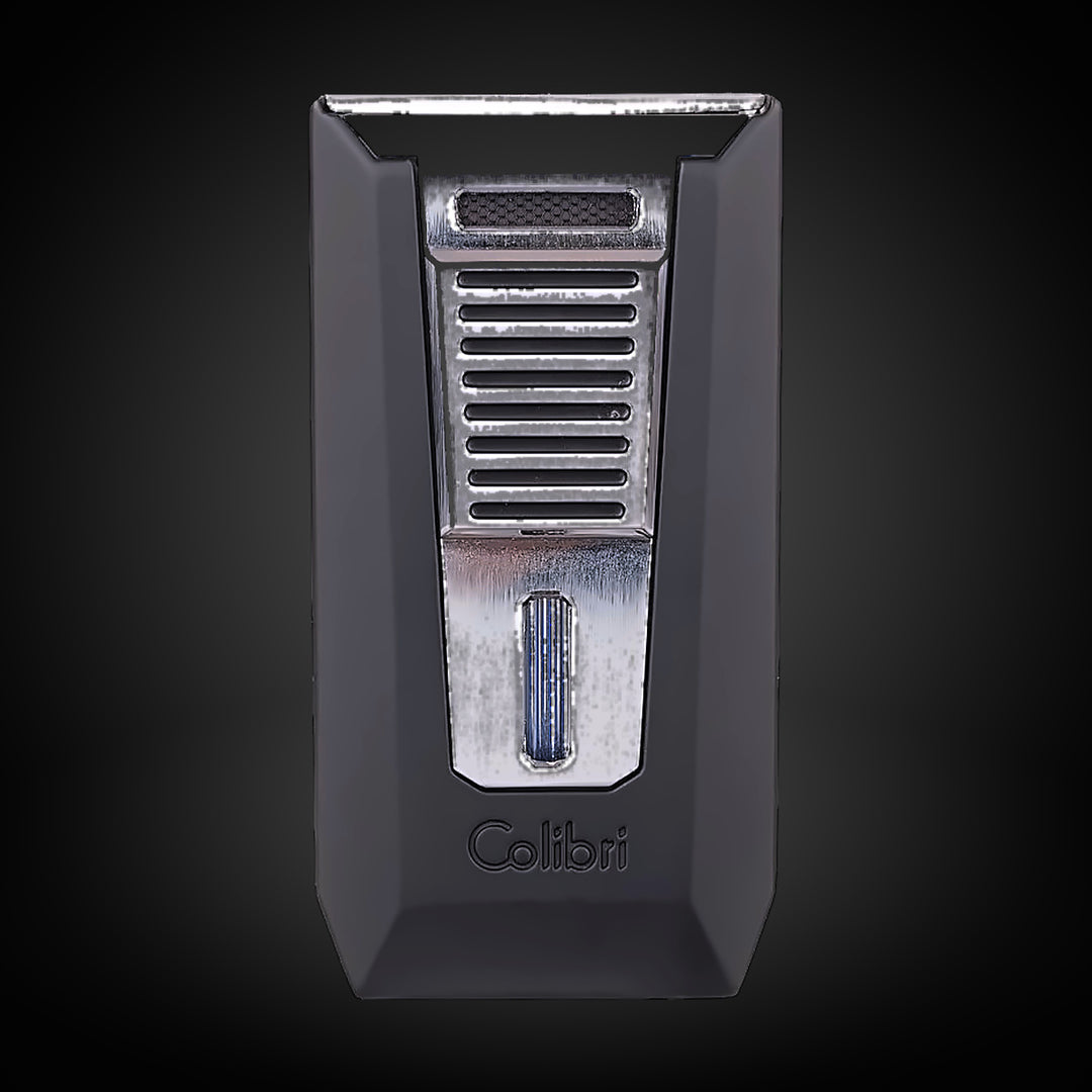 Colibri Slide Double Flame Lighter Black and Chrome