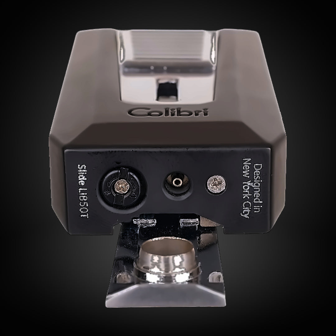 Colibri Slide Double Flame Lighter Black and Chrome