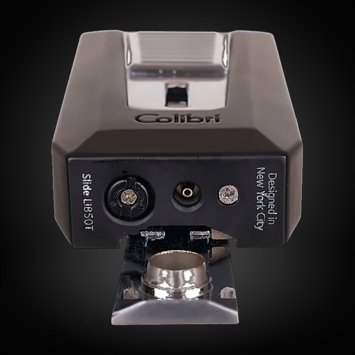Colibri Slide Double Flame Lighter Black and Chrome