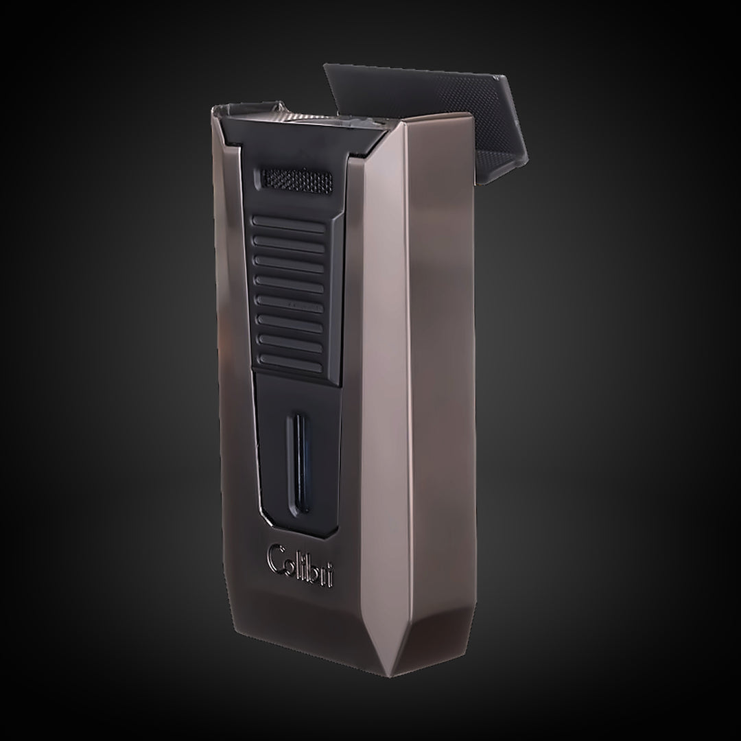 Colibri Slide Double Flame Lighter Gunmetal and Black