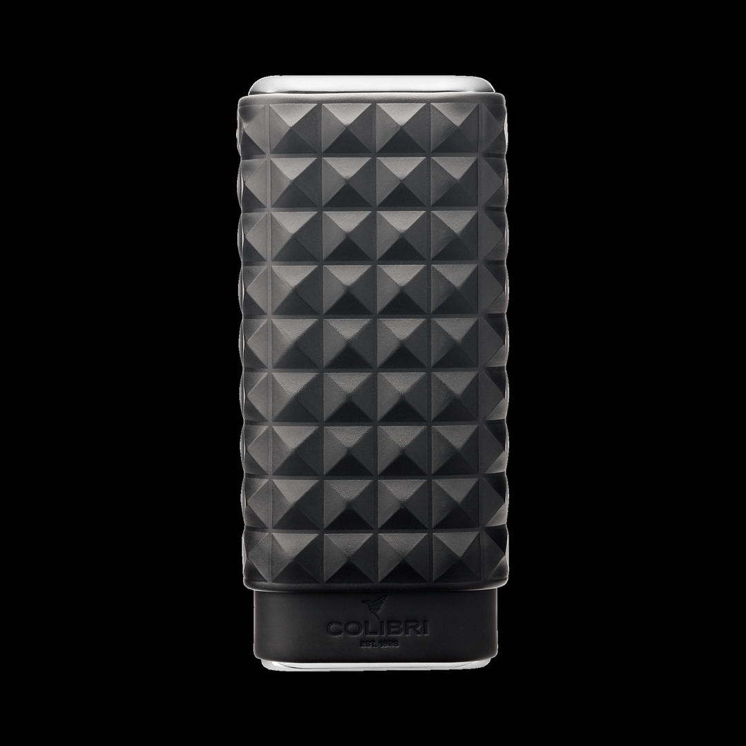 Colibri Cigar Case Quasar 3 Fingers  –  Black and Chrome