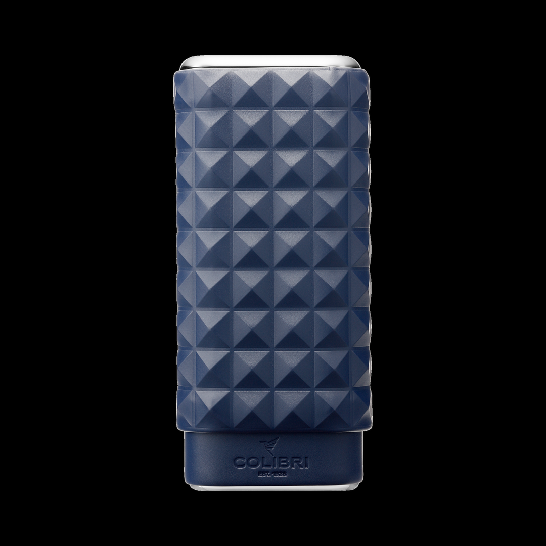 Colibri Cigar Case Quasar 3 Fingers  –  Navy and Chrome