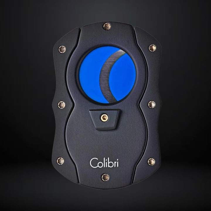 Colibri Premium Cut Cigar Cutter – Black with Blue Blades