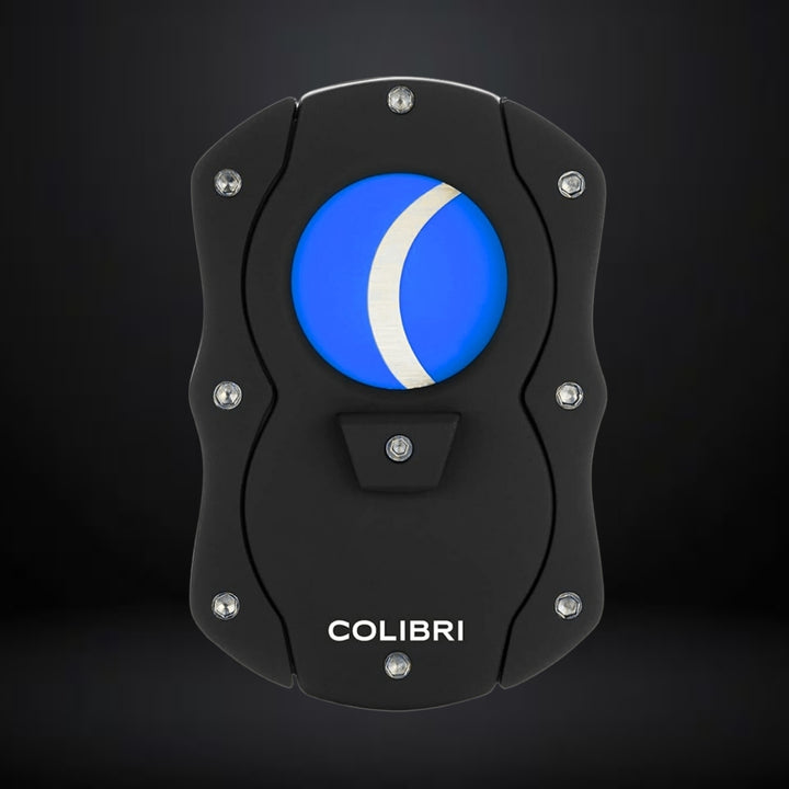 Colibri Premium Cut Cigar Cutter – Black with Blue Blades