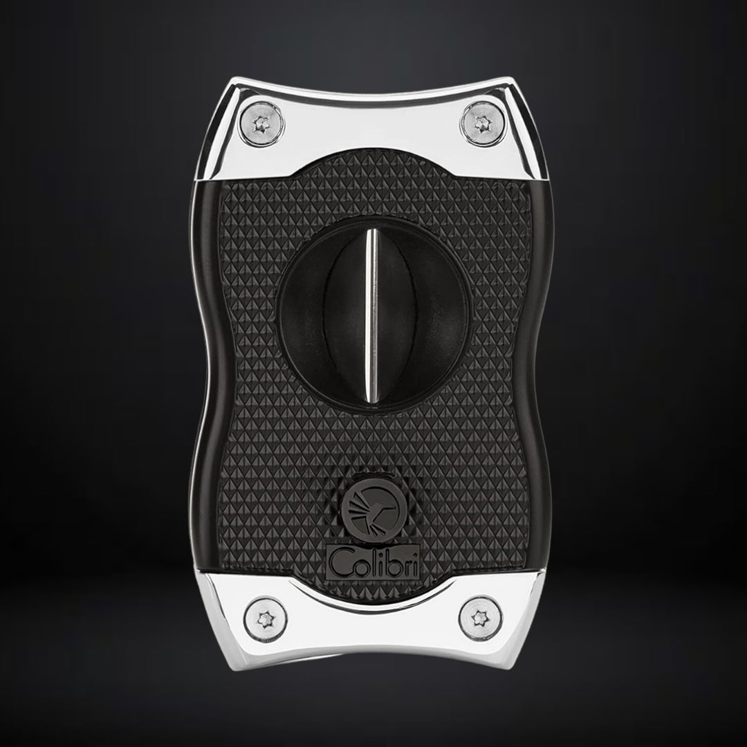 Colibri Premium SV-Cut 2 in 1 Cigar Cutter – Black with Chrome