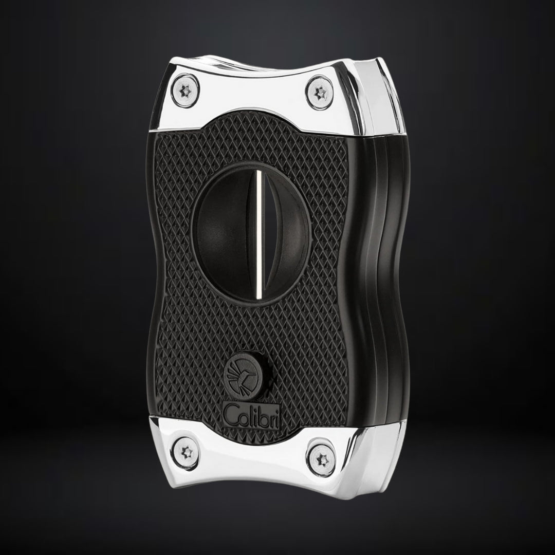Colibri Premium SV-Cut 2 in 1 Cigar Cutter – Black with Chrome