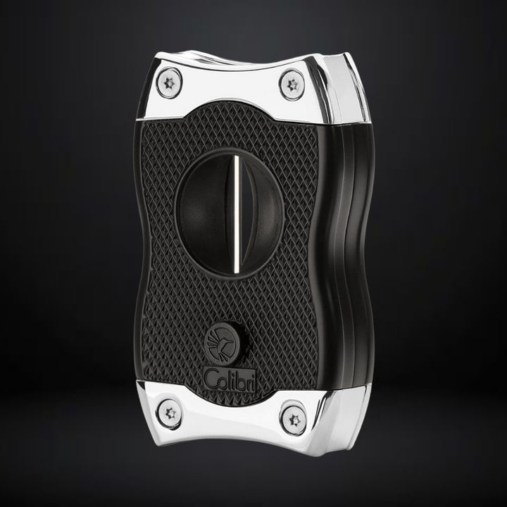 Colibri Premium SV-Cut 2 in 1 Cigar Cutter – Black with Chrome