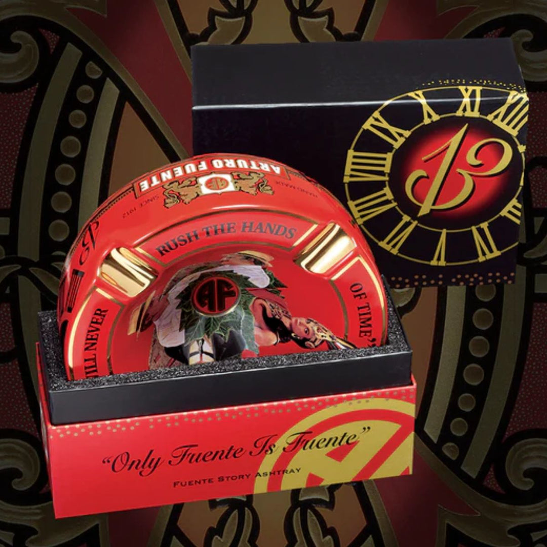 Ashtray Arturo Fuente Round Decorated Ceramic - Red