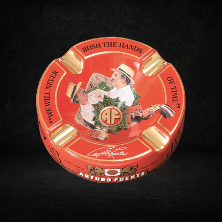 Ashtray Arturo Fuente Round Decorated Ceramic - Red