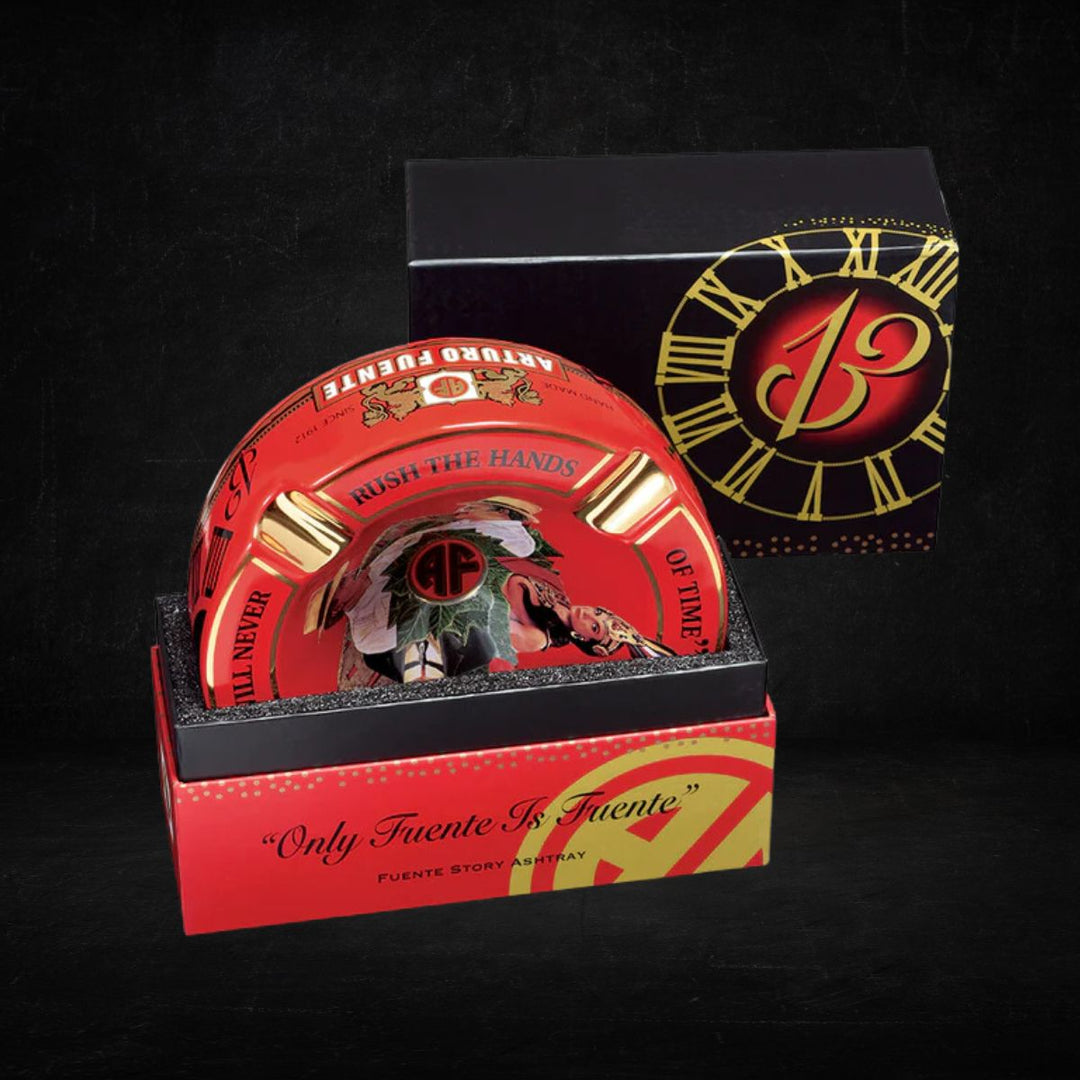 Ashtray Arturo Fuente Round Decorated Ceramic - Red
