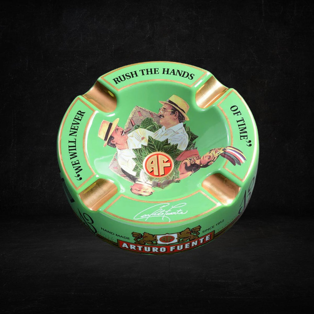 Ashtray Arturo Fuente Round Decorated Ceramic - Green