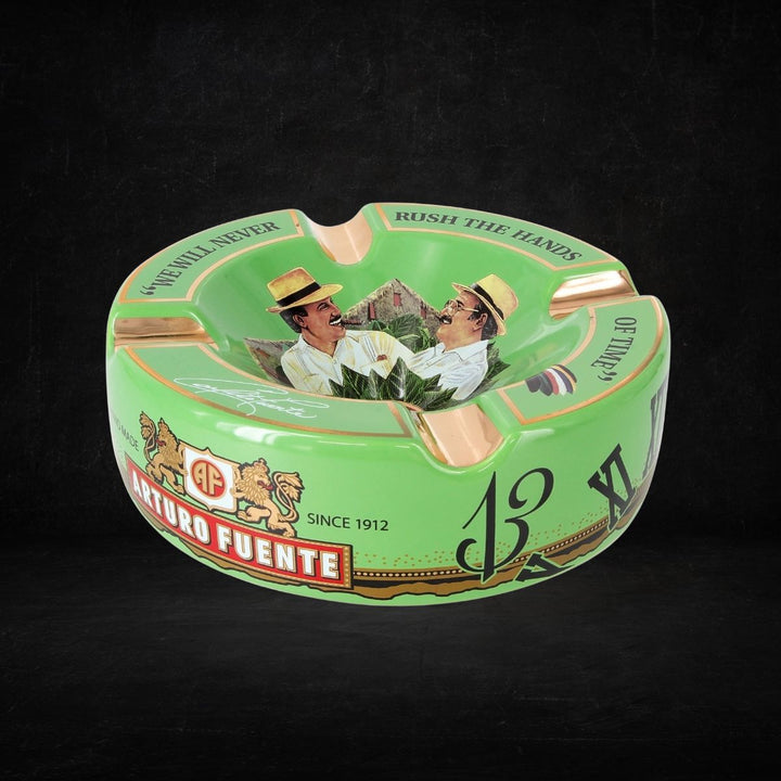 Ashtray Arturo Fuente Round Decorated Ceramic - Green