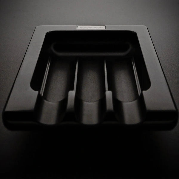 Prometheus Black Matte with Three Grooves Cigar Ashtrays